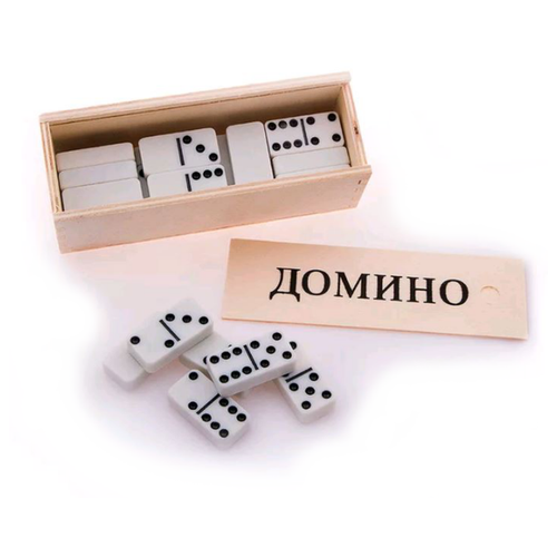 Настольная игра Домино в деревянной коробке