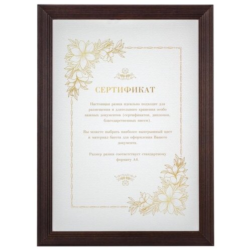 Рамка деревянная А4 21x30 Венге 505240-А4