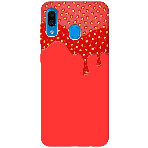 фото Силиконовый чехол на samsung galaxy a20 / a30 / самсунг а20 / а30 silky touch premium с принтом "jam" красный gosso
