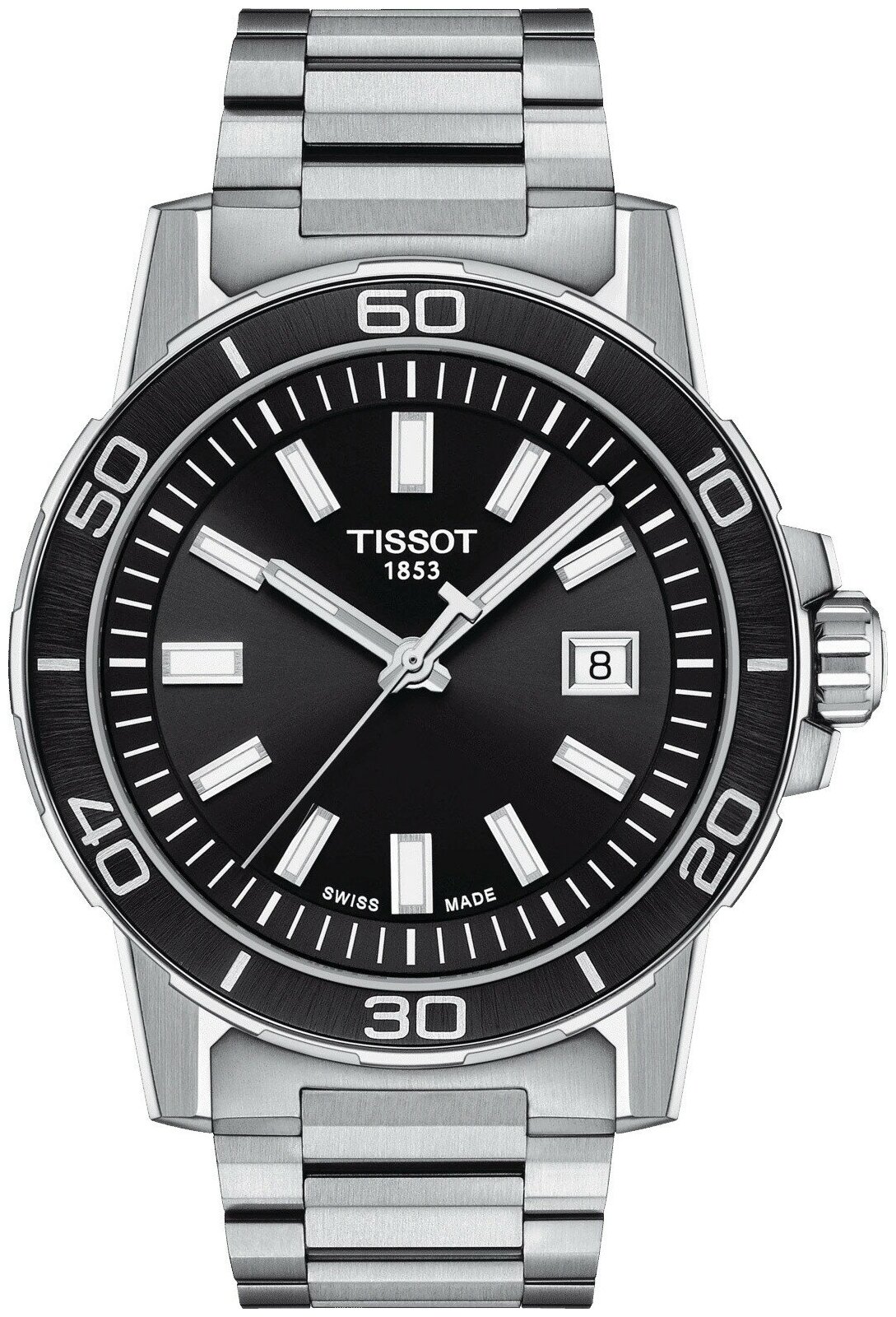 Швейцарские кварцевые часы Tissot Supersport Gent T125.610.11.051.00 на стальном браслете, с водозащитой 10 бар и международной гарантией от производителя