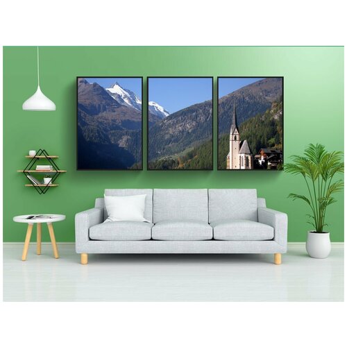 фото Набор модулных постеров для интерьера "святая кровь, гросглокнер, каринтия" 60x90 см. в тубусе, без рамки lotsprints