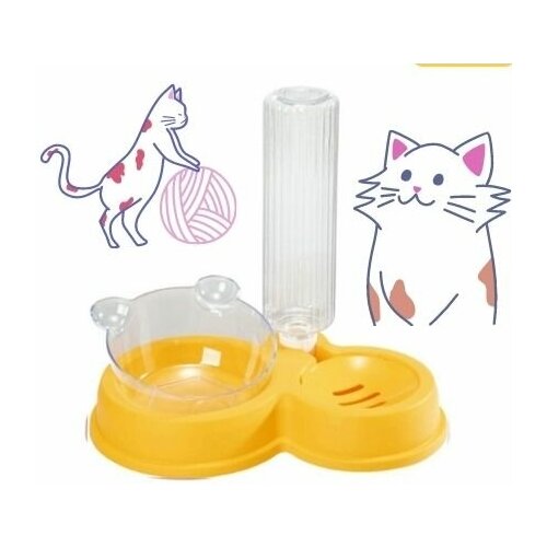 Миски и поилки для кошек HOM STAR миска для кошек двойная на подставке с бортиком автопоилка для кошек и собак кормушка для кошек и собак
