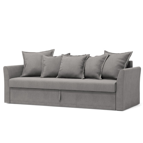 Диван-кровать Pragma Katun с декоративными подушками 3-местный размер 96х230 см спальное место 140х200 см обивка текстиль серый 48373₽
