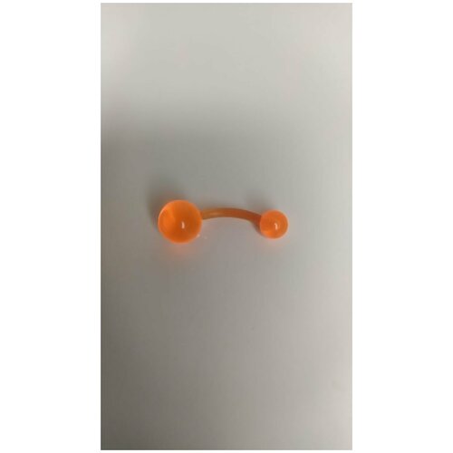 Банан для пирсинга пупка оранжевый прозрачный, акрил