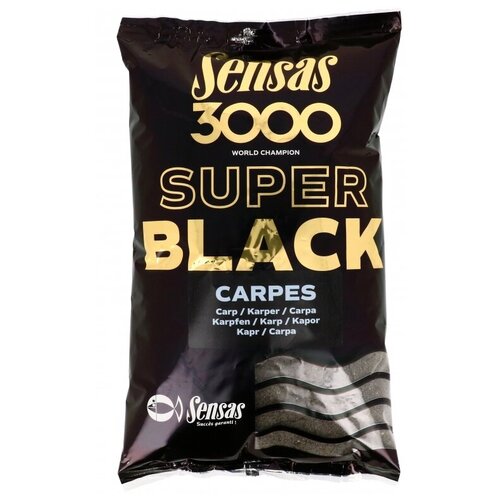 прикормка dunaev black series 1 кг carp чёрный карп Прикормка Sensas 3000 Super Black Carp, 1 кг