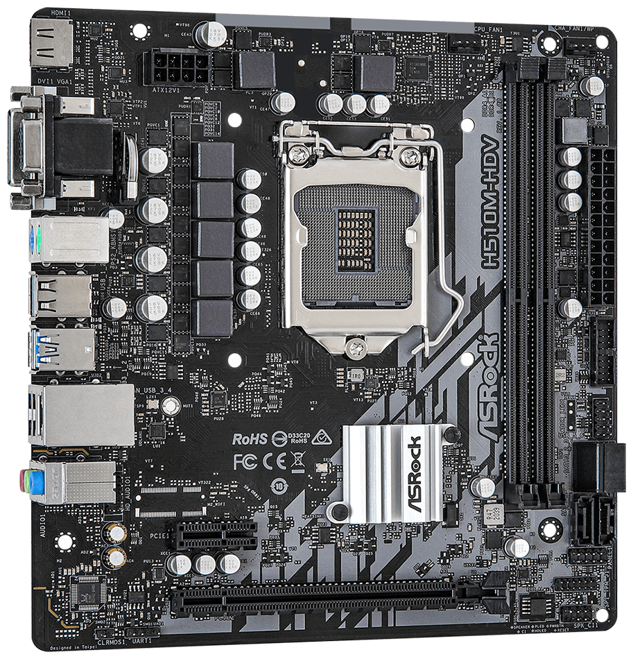 Материнская плата ASROCK H510M-HDV (LGA1200, mATX)