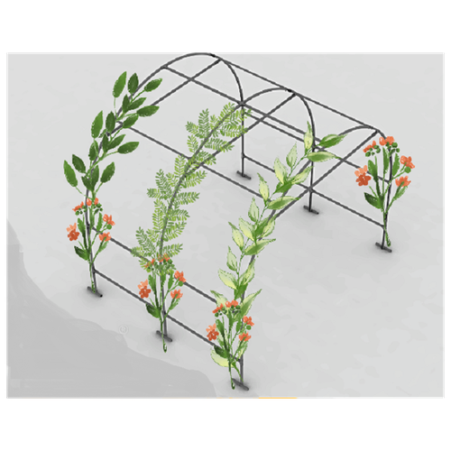 Арка опора AGRUS для вьющихся растений 2,5х2 h2,27 оцинкованная, краб (шаг 1м)