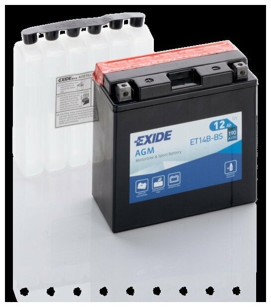 Аккумуляторная Батарея Exide Agm [12v 12ah 190a B0] 145x70x150mm;Полярность Etn 1 [+/-] EXIDE арт. ET14B-BS