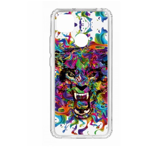 Чехол для Xiaomi Redmi 9C Kruche Print Colored beast, противоударная пластиковая накладка с рисунком, силиконовый бампер с принтом и защитой камеры