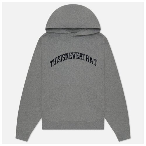 Мужской свитер thisisneverthat Arch-Logo Knit Hoodie серый, Размер XL