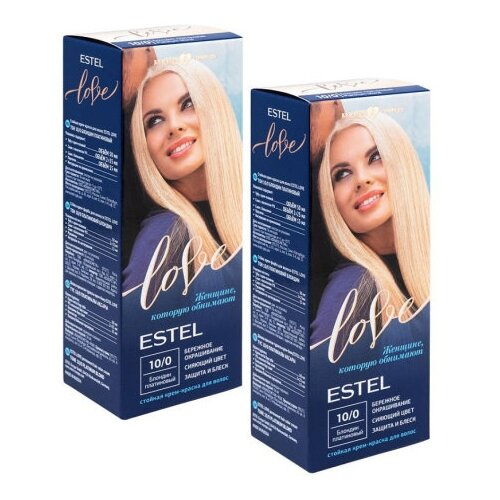 ESTEL Love Стойкая крем-краска для волос, 10/0 блондин платиновый крем краска для волос estel love стойкая 10 0 блондин платиновый 60 мл 2 шт