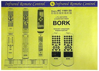 Пульт к IRC11601DD BORK TV/AUX/DVD