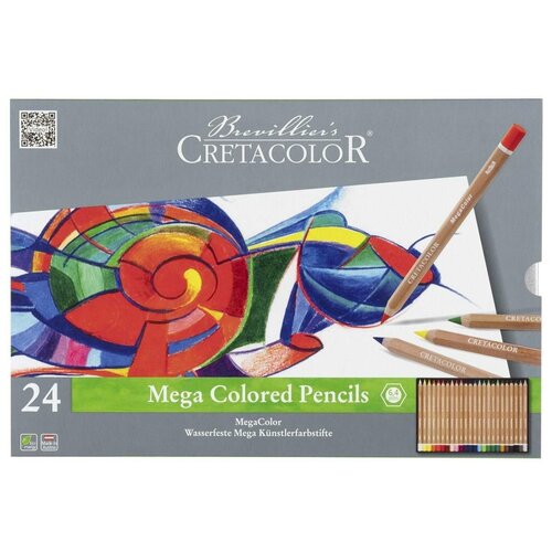 Купить Набор карандашей цветных Cretacolor Megacolor 24 цветов в металлической коробке