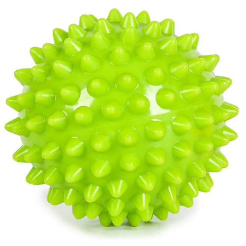 Массажный мяч с шипами / мячик ежик для массажа / от целлюлита / механический массажер для ног / головы / спины / жесткий / 4,5 см / желтый