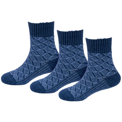Носки RuSocks детские, вязаные, 3 пары, размер 16-18, синий