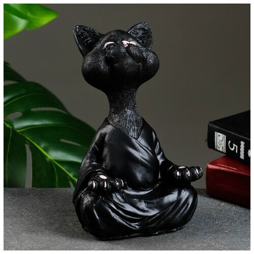 Хорошие сувениры Статуэтка "Кошка йог" черная