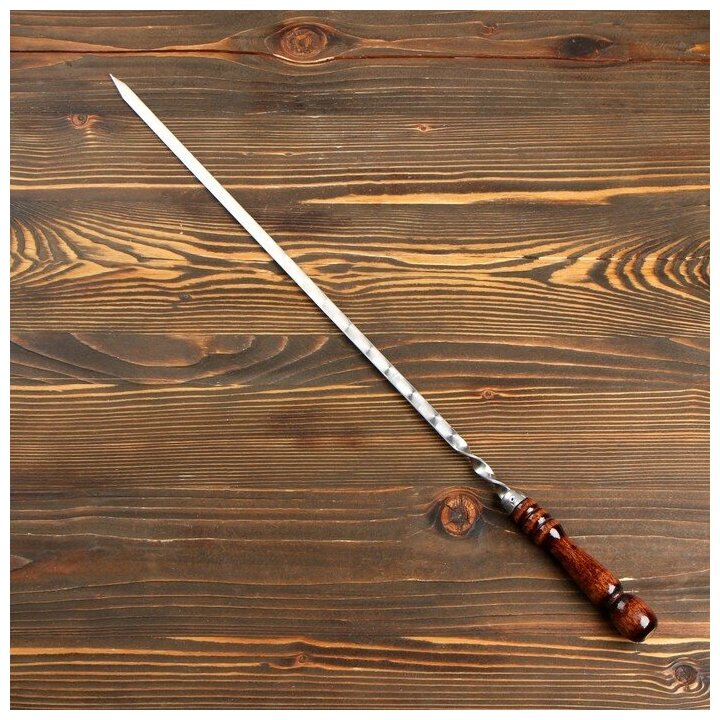 Шампур с деревянной ручкой металл - 3 мм ширина - 12 мм рабочая длина - 50 см