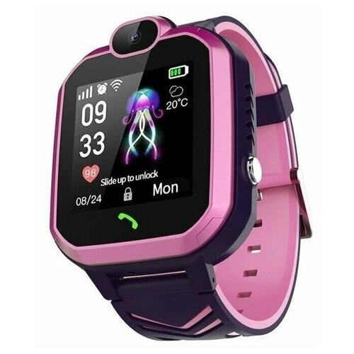 Умные детские часы-телефон-маячок H1 (GPS, Камера, SIMM карта, сенсорный экран, SOS), розовые
