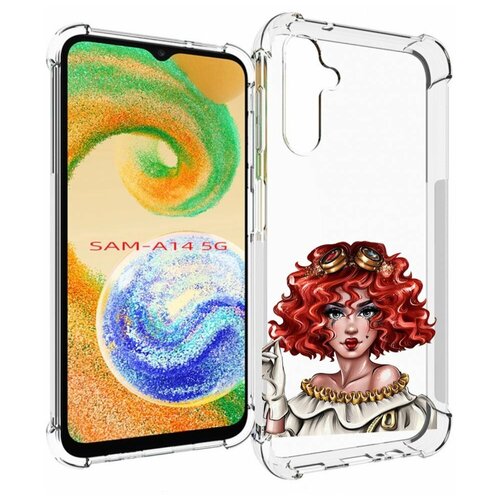 Чехол MyPads модель-в-сине-красных-очках женский для Samsung Galaxy A14 4G/ 5G задняя-панель-накладка-бампер