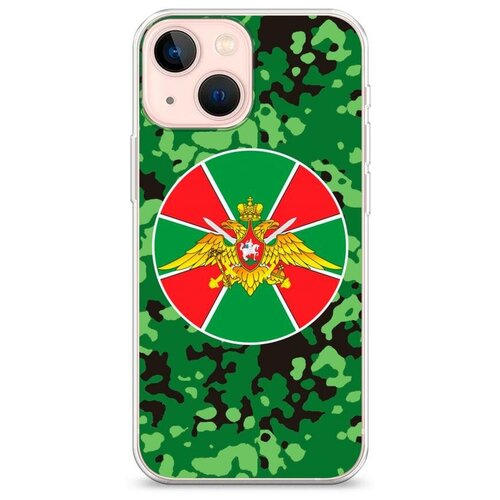фото Силиконовый чехол "пограничные войска зеленый камуфляж" на apple iphone 13 mini / айфон 13 мини case place