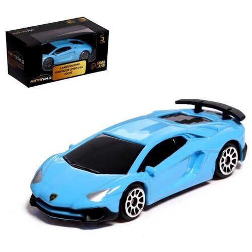 Машина металлическая LAMBORGHINI AVENTADOR LP750-4 SV, 1:64, цвет голубой