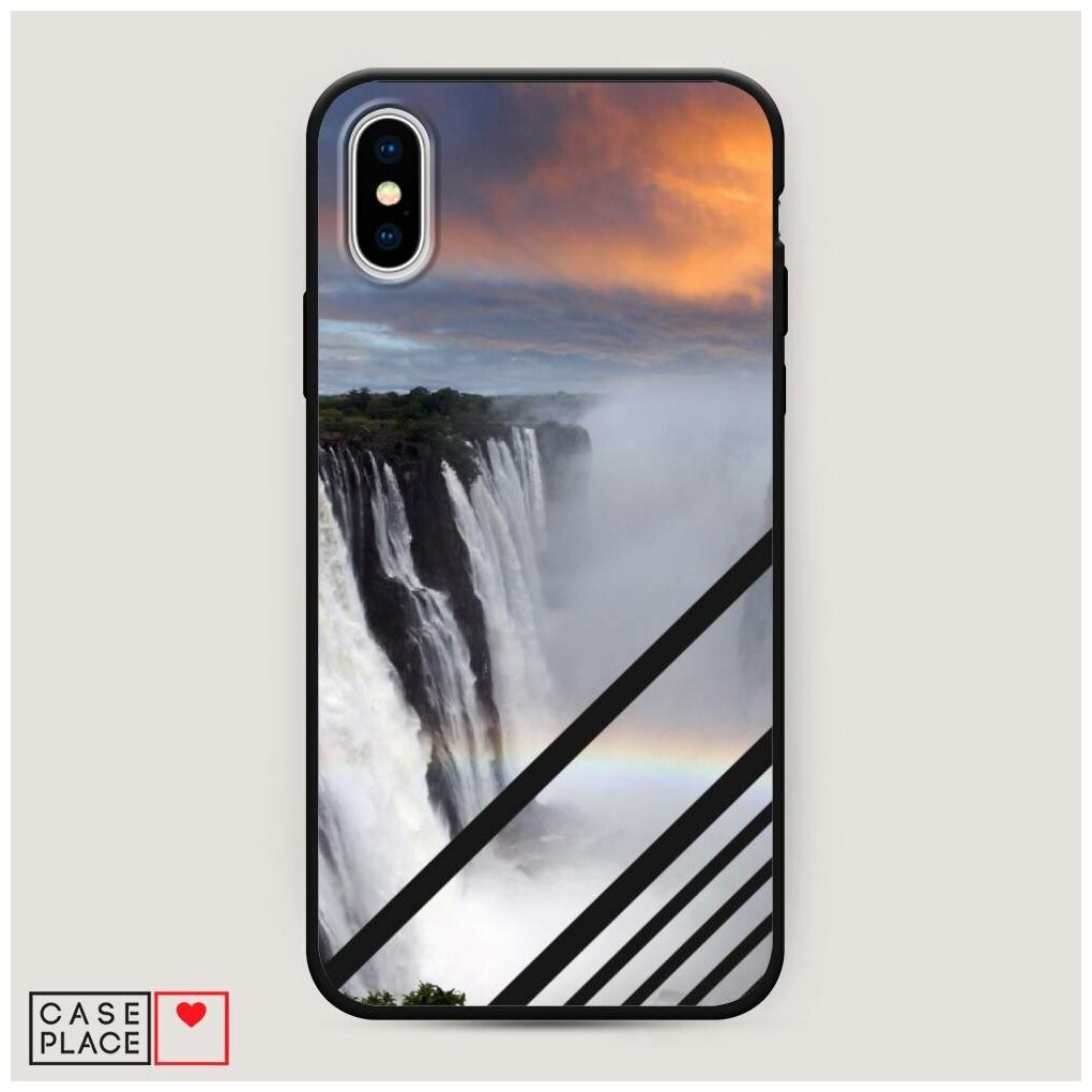 Матовый силиконовый чехол "Туманный водопад" на Apple iPhone XS Max (10S Max) / Айфон Иск Эс Макс
