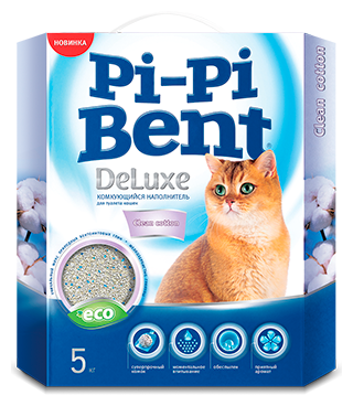 Pi Pi Bent Deluxe Clean cotton Наполнитель коробка (5 кг)