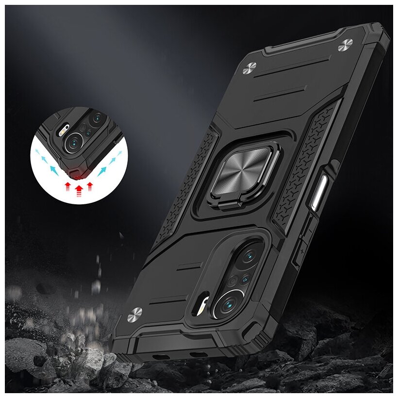 Противоударный чехол Legion Case для Xiaomi Poco F3 / Mi 11i черный