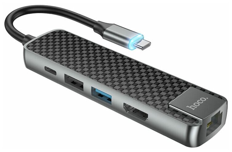 USB-концентратор Type-C Хаб Hub HB23 Easy view HDMI + USB3.0 + USB2.0 + RJ45 + PD