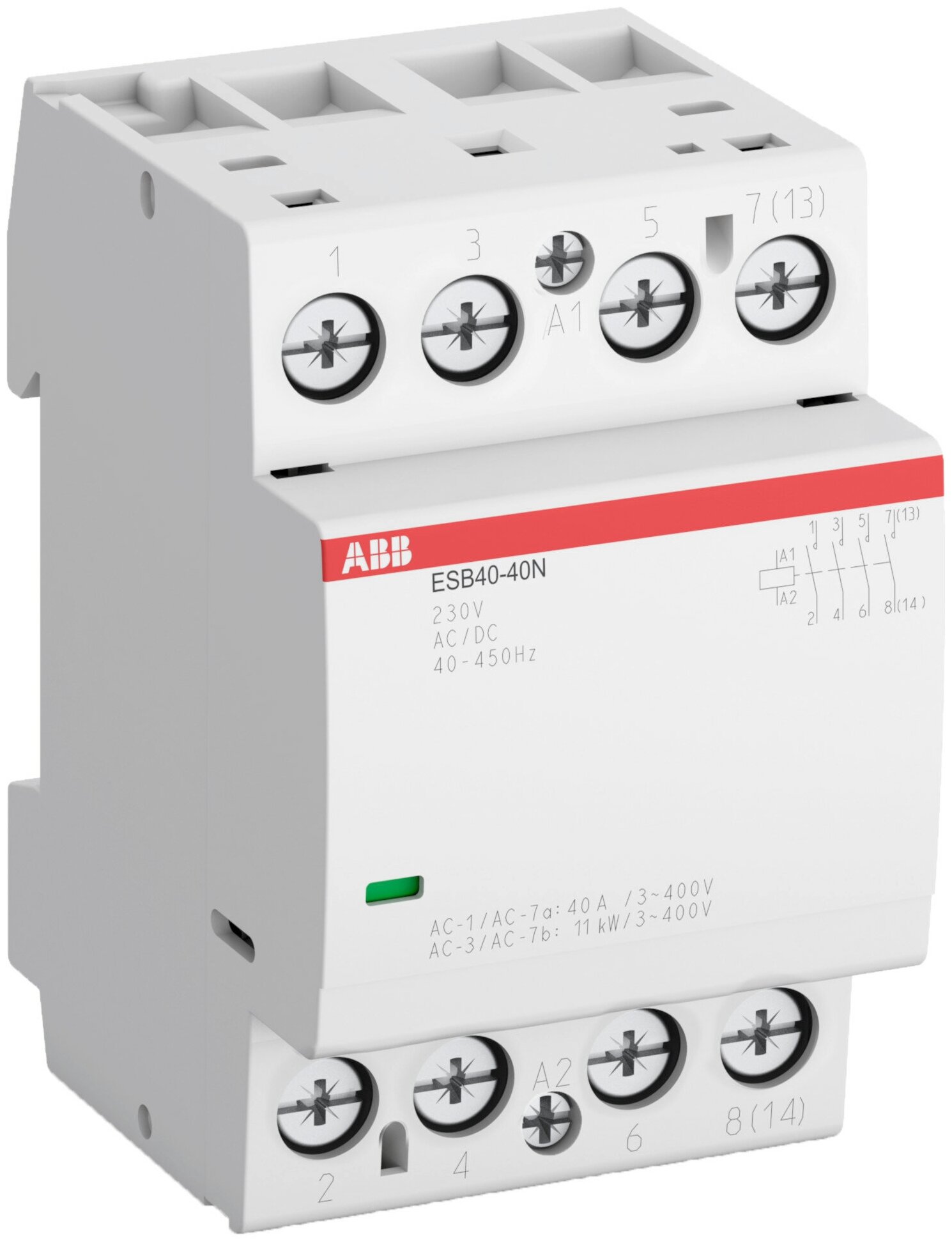 ESB40-40N-01 Контактор модульный (40А АС-1, 4НО), 24В AC/DC ABB, 1SAE341111R0140