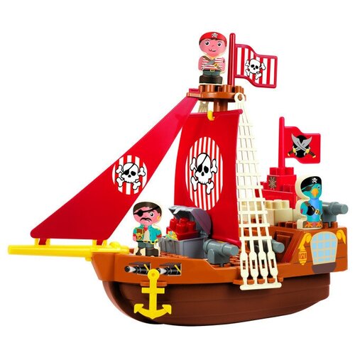 Пиратский корабль Abrick с 3 фигурками пиратский корабль abrick с 3 фигурками