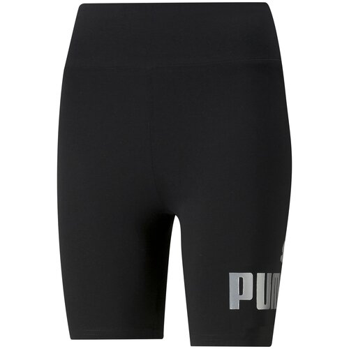 фото Шорты, puma ess+ metallic short leggings, женские, размер m ; black-silver