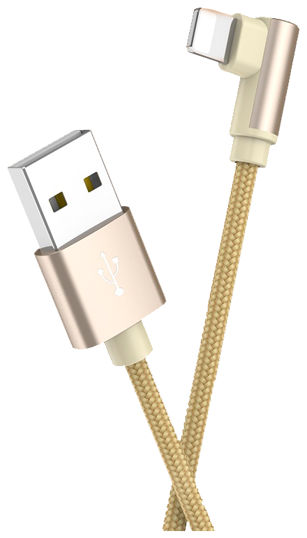 Кабель угловой USB 2.4A (iOS Lighting) 1м BOROFONE BX26 Золото