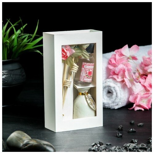Богатство Аромата Набор подарочный Прованс: ваза керамическая, аромамасло роза, декор, Богатство Аромата