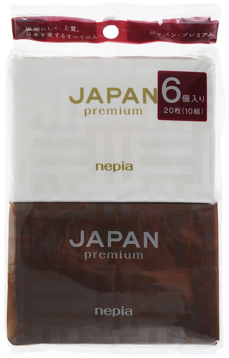 Бумажные носовые платочки, Nepia Japan Premium, двухслойные (6 упаковок по 10 шт.), Япония - фотография № 2