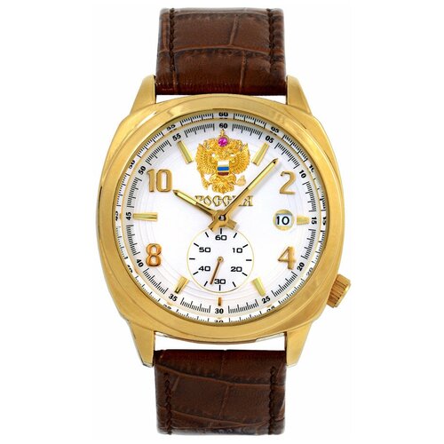 Наручные часы Полет-Хронос 8257/8336470 П, золотой, коричневый