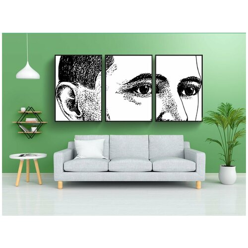 фото Набор модулных постеров для интерьера "б ж, голова, мужчина" 60x90 см. в тубусе, без рамки lotsprints