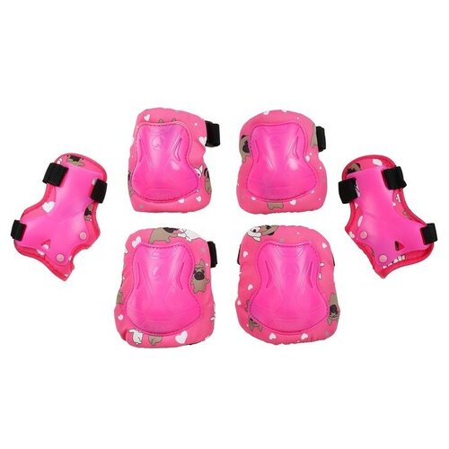 фото Защита роликовая детская: наколенники, налокотники, защита запястья, размер s, цвет розовый onlytop