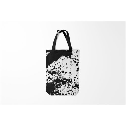 фото Сумка-шоппер / 31х42 см / тренды / абстракция черно белые капли burnettie