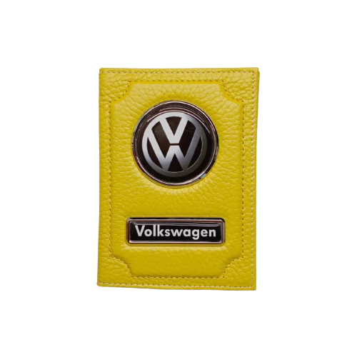 Обложка для автодокументов Volkswagen (фольксваген) кожаная флотер