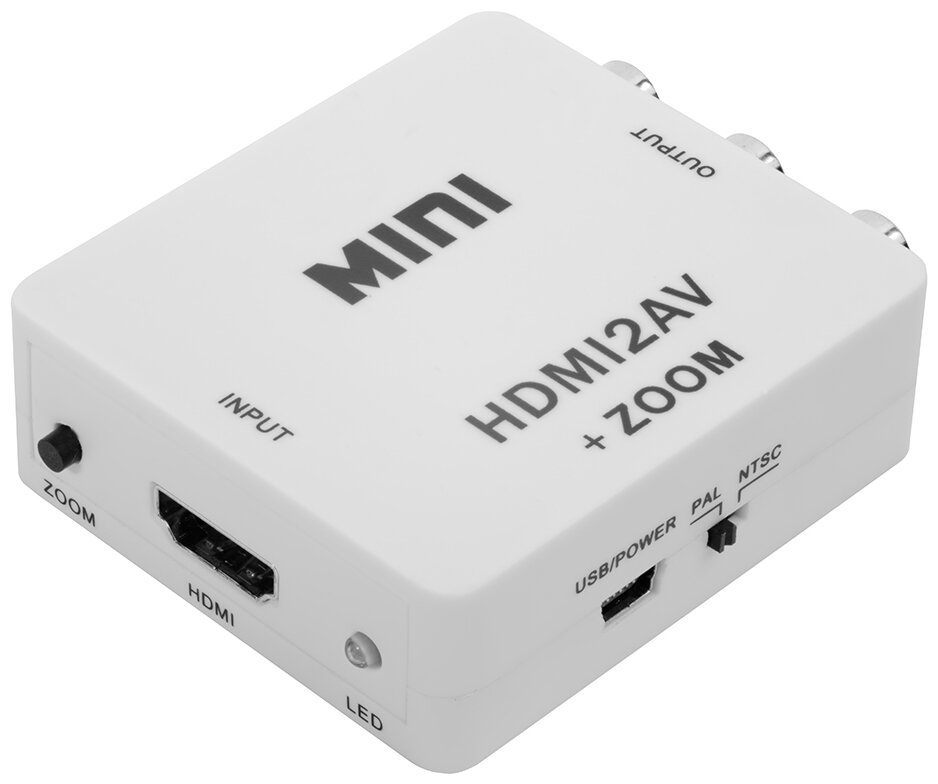 Конвертер HDMI -> AV Greenline, PAL, NTSC, SECAM, 1080p + ZOOM, GL-v128