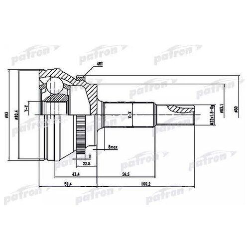 фото Patron pcv1559 шрус наружный с кольцом abs 26x63.1x27 abs48t toyota camry acv40/gsv40 06-