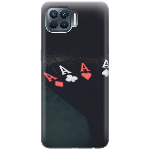 фото Силиконовый чехол на oppo reno4 lite / оппо рено4 лайт с эффектом блеска "флеш-рояль gosso