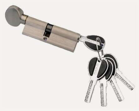 Изображение товара Цилиндровый механизм ( личинка) с вертушкой MSM Цвет: матовый никель