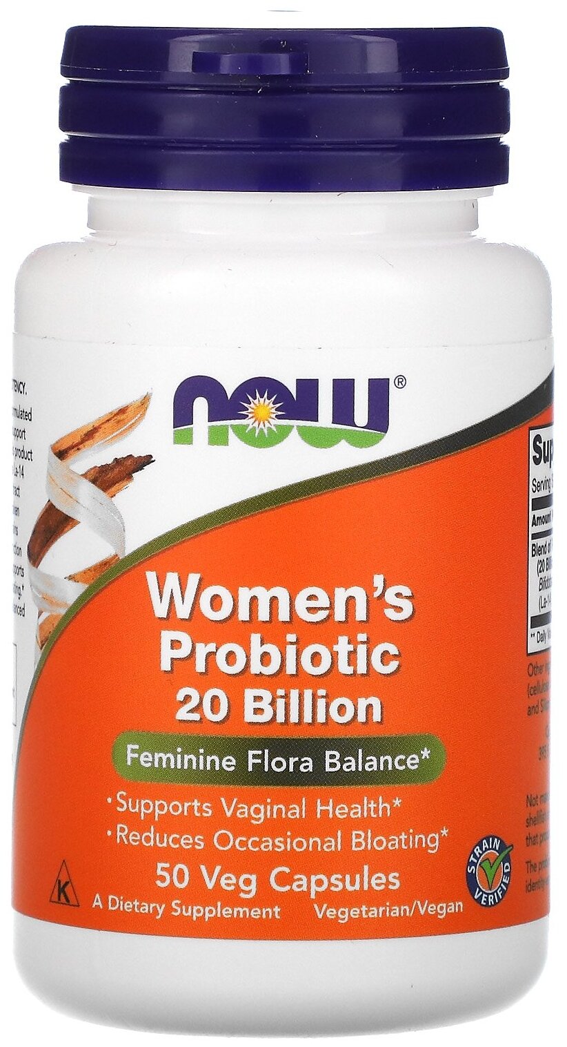 Капсулы NOW Women's Probiotic 20 Billion, 50 г, 50 шт.