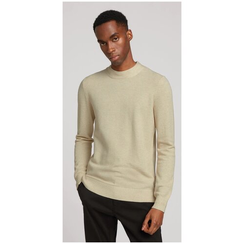 фото Пуловер tom tailor для мужчин бежевый, размер xl (52)
