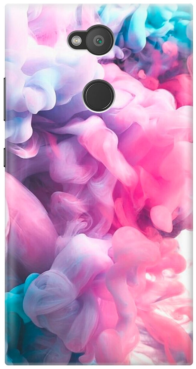 Силиконовый чехол Розово-голубой дым на Sony Xperia L2 / Сони Иксперия Л2