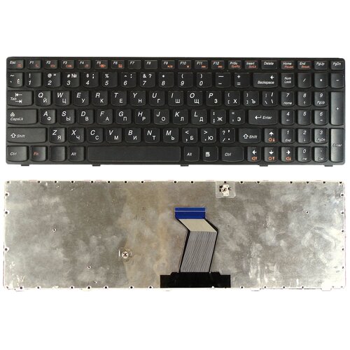 клавиатура для lenovo ideapad y570 y570p y570 ru 25011789 Клавиатура для ноутбука Lenovo Ideapad Y570 черная с черной рамкой
