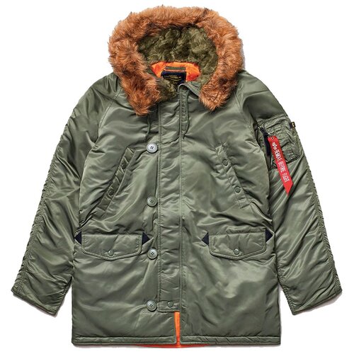 Мужская куртка парка Alpha Industries Slim Fit N-3B Parka Sage / Orange / L