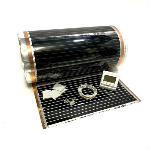 инфракрасный пленочный теплый пол IN-THERM (готовый комплект ширина 100 см) 4м.пог - 4м2/880Вт с программируемым терморегулятором